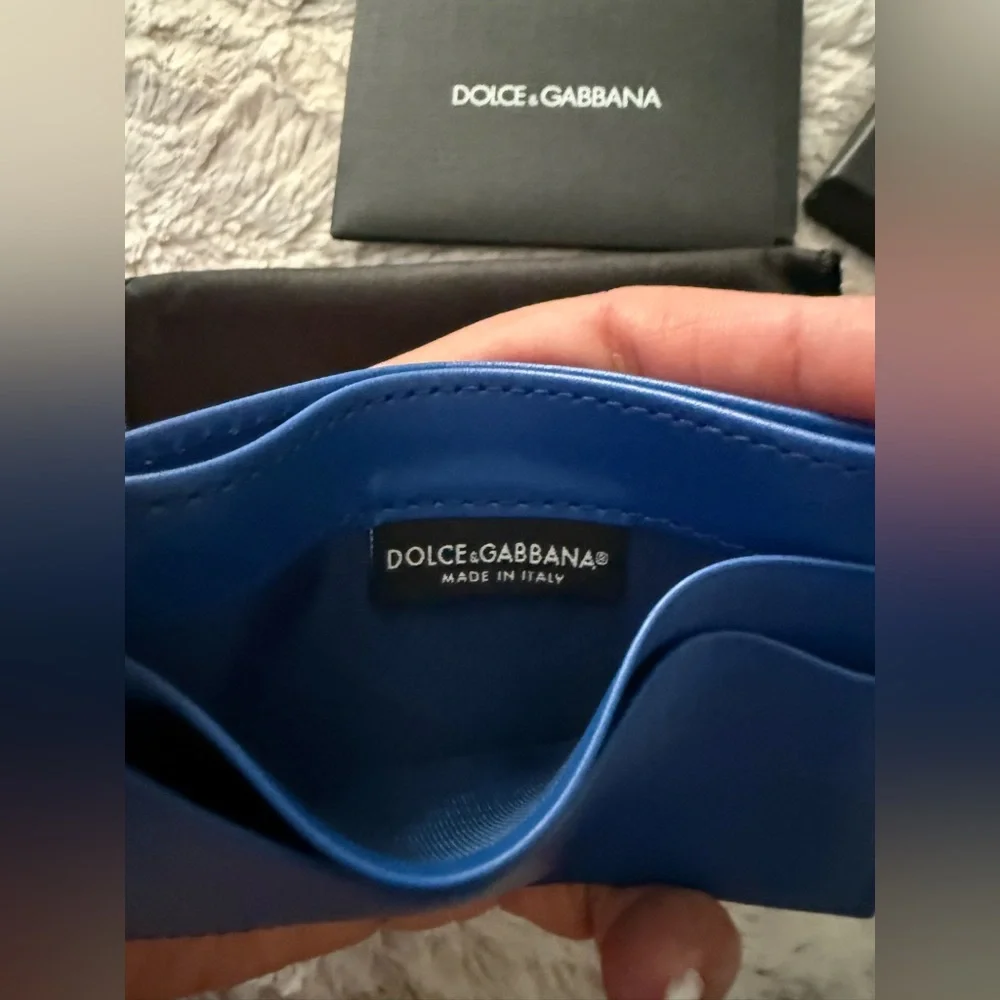 DOLCE & GABBANA RAISED LOGO CALFSKIN CARDHOLDER-Unisex